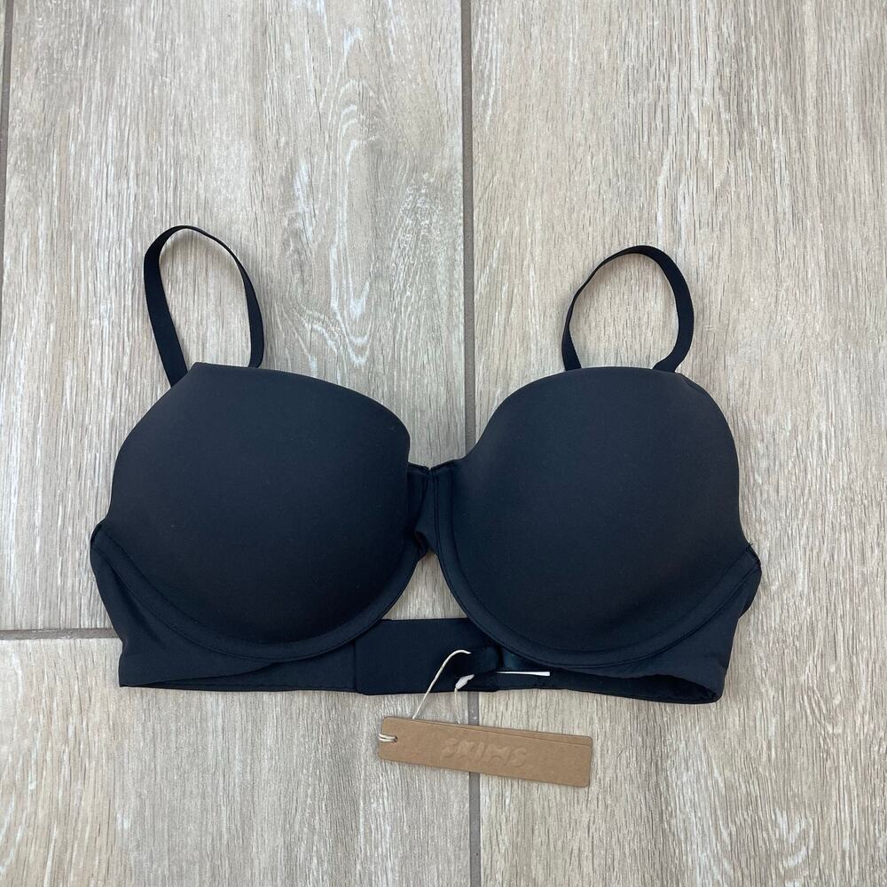 SKIMS Fits Everybody T Shirt Bra Womens 34C Onyx Black Underwire NWT